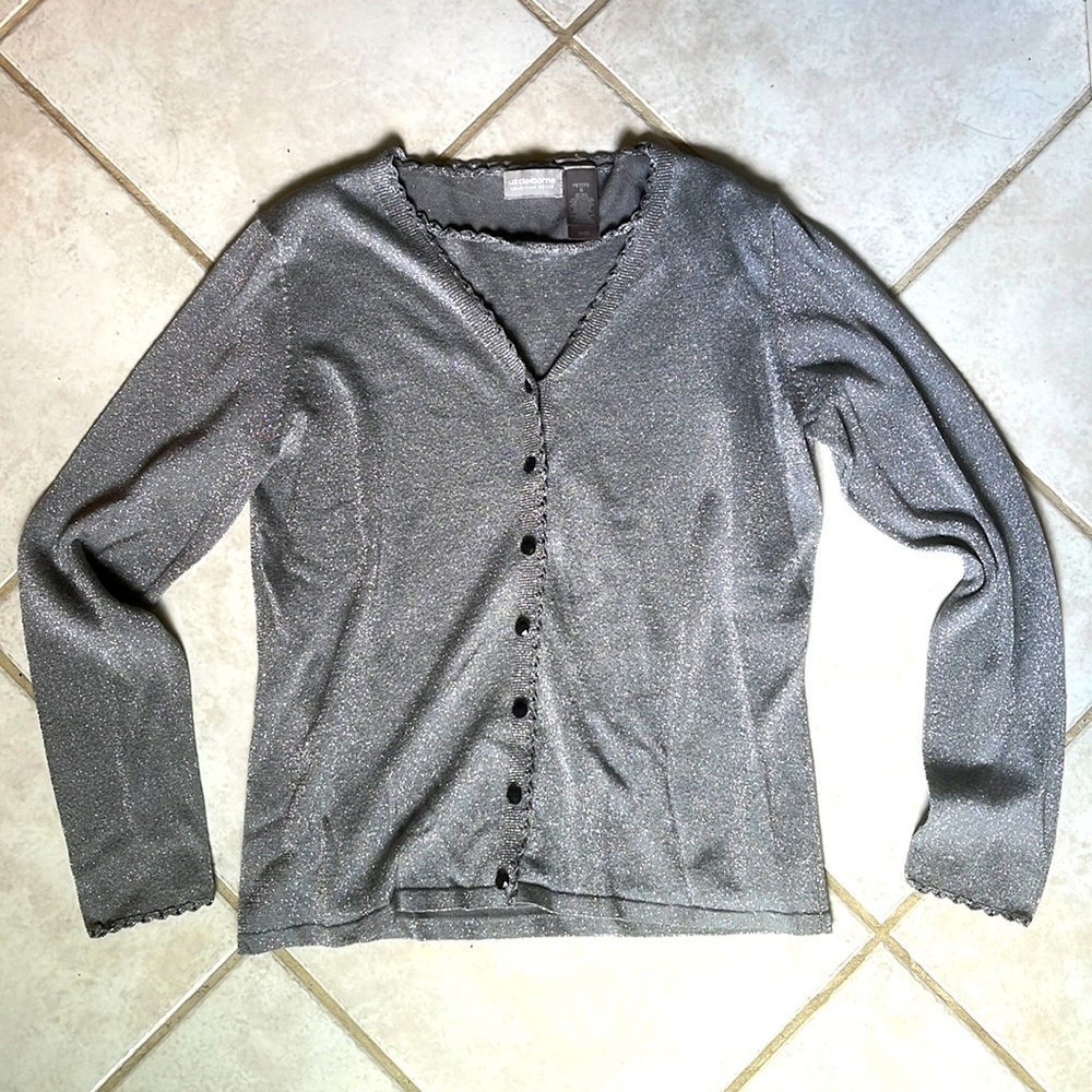 Sparkly grey cardigan & tank!